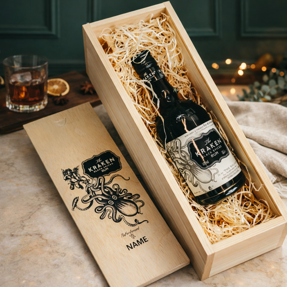 Personalised Kraken Black Spiced Rum Gift Box - (35cl) - BEERHUNTER