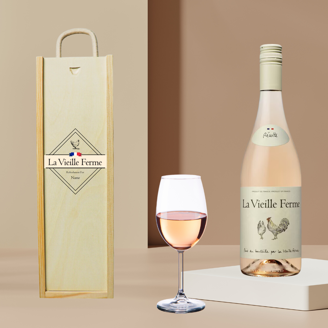 Personalised La Vieille Ferme Rose Wine Gift Set (75cl) - BEERHUNTER