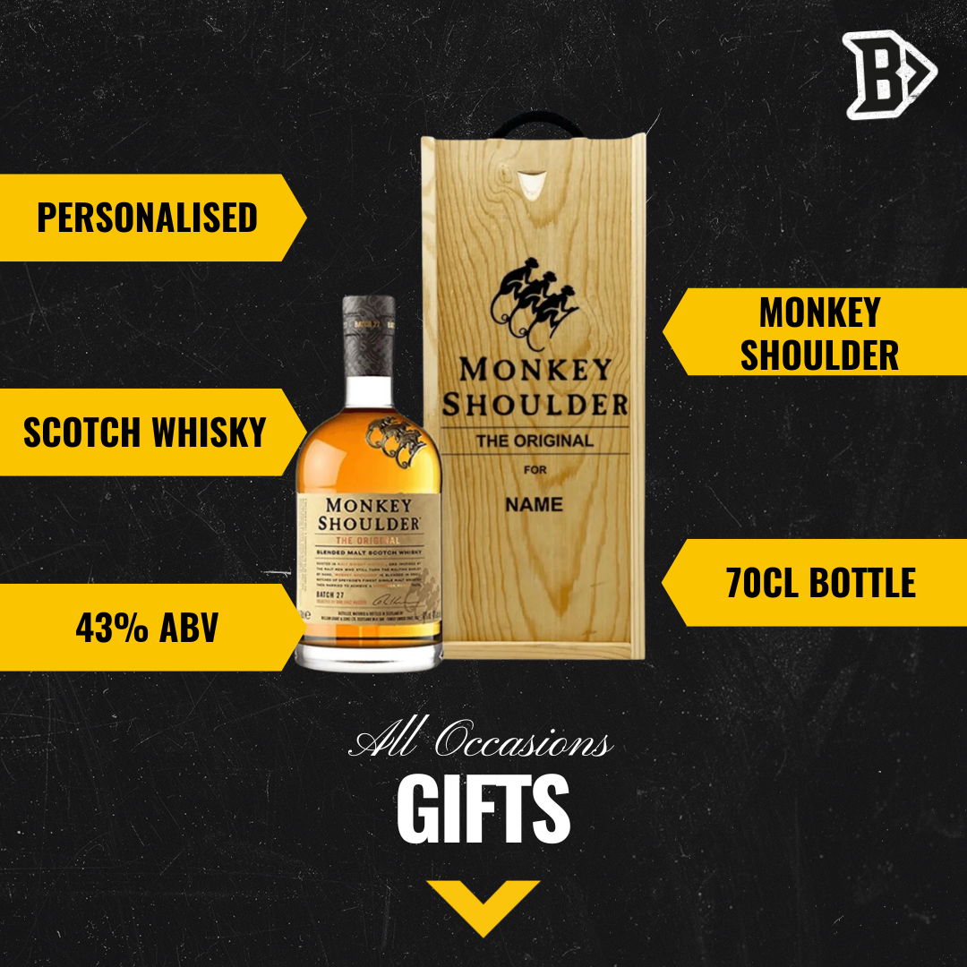 Personalised Monkey Shoulder "The Original" Whisky Gift Box - 70cl 40% ABV - BEERHUNTER