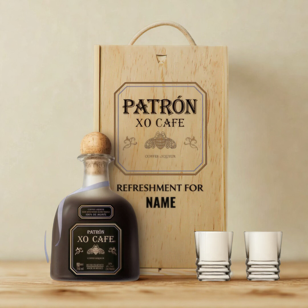 Personalised PATRÓN XO Cafe Coffee Tequila Gift Set - 70cl (35% ABV)