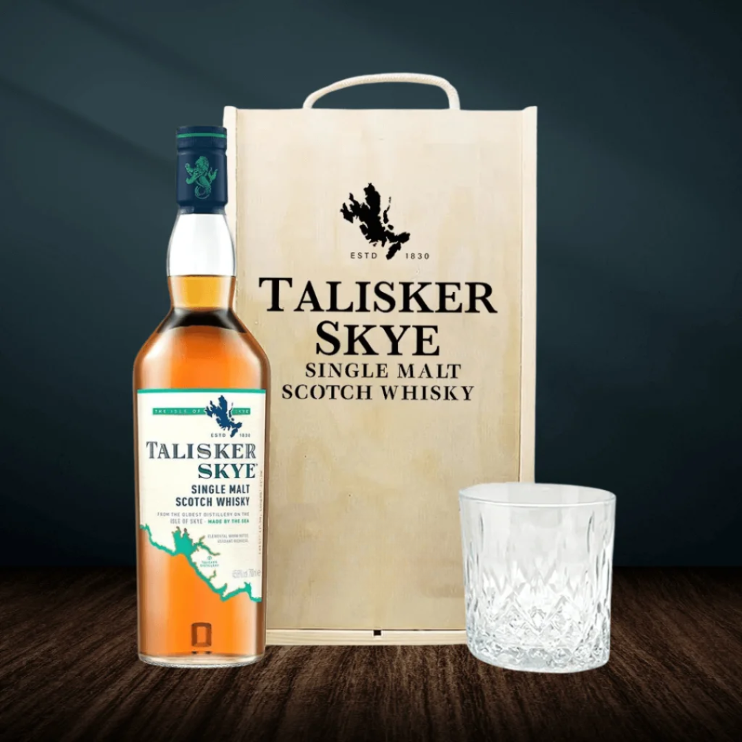 Personalised Talisker Skye Single Malt Scotch Whisky Gift Set with Glass - BEERHUNTER