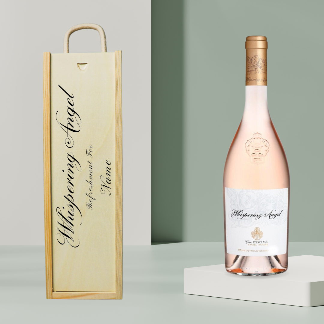 Personalised Whispering Angel Rose Wine Gift Set - BEERHUNTER