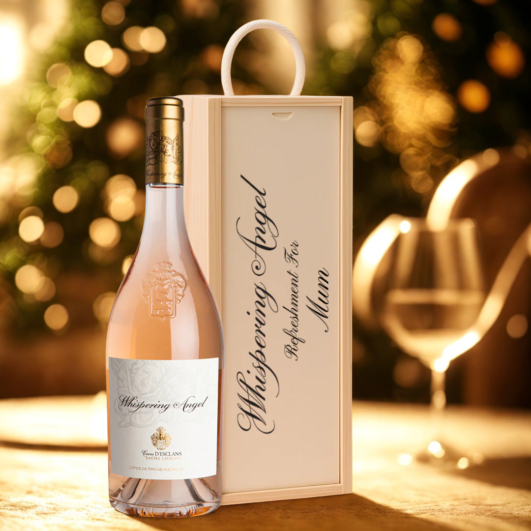 Personalised Whispering Angel Rose Wine Gift Set