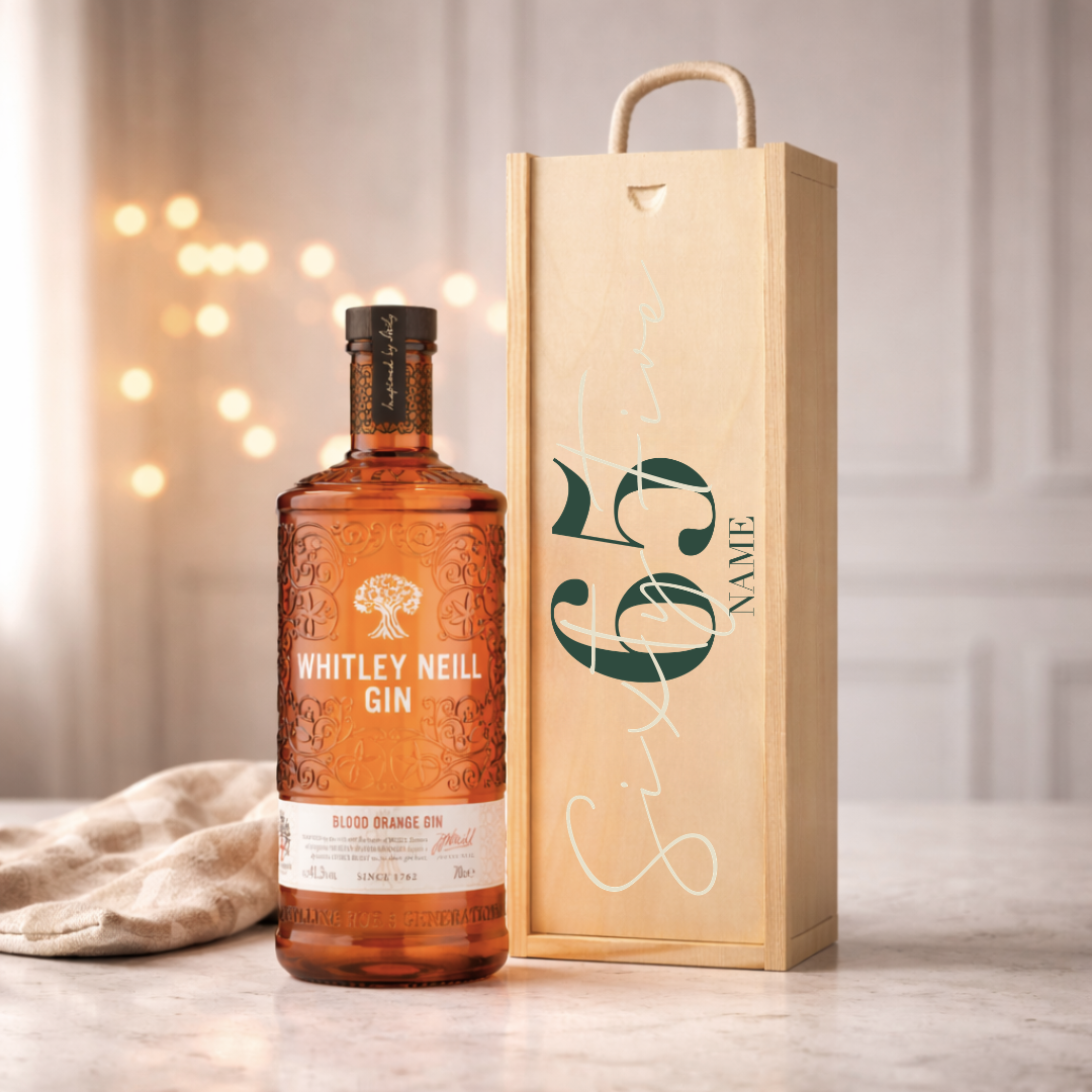 Personalised Birthday Gin Gift Set – 70cl with Personalised Lid
