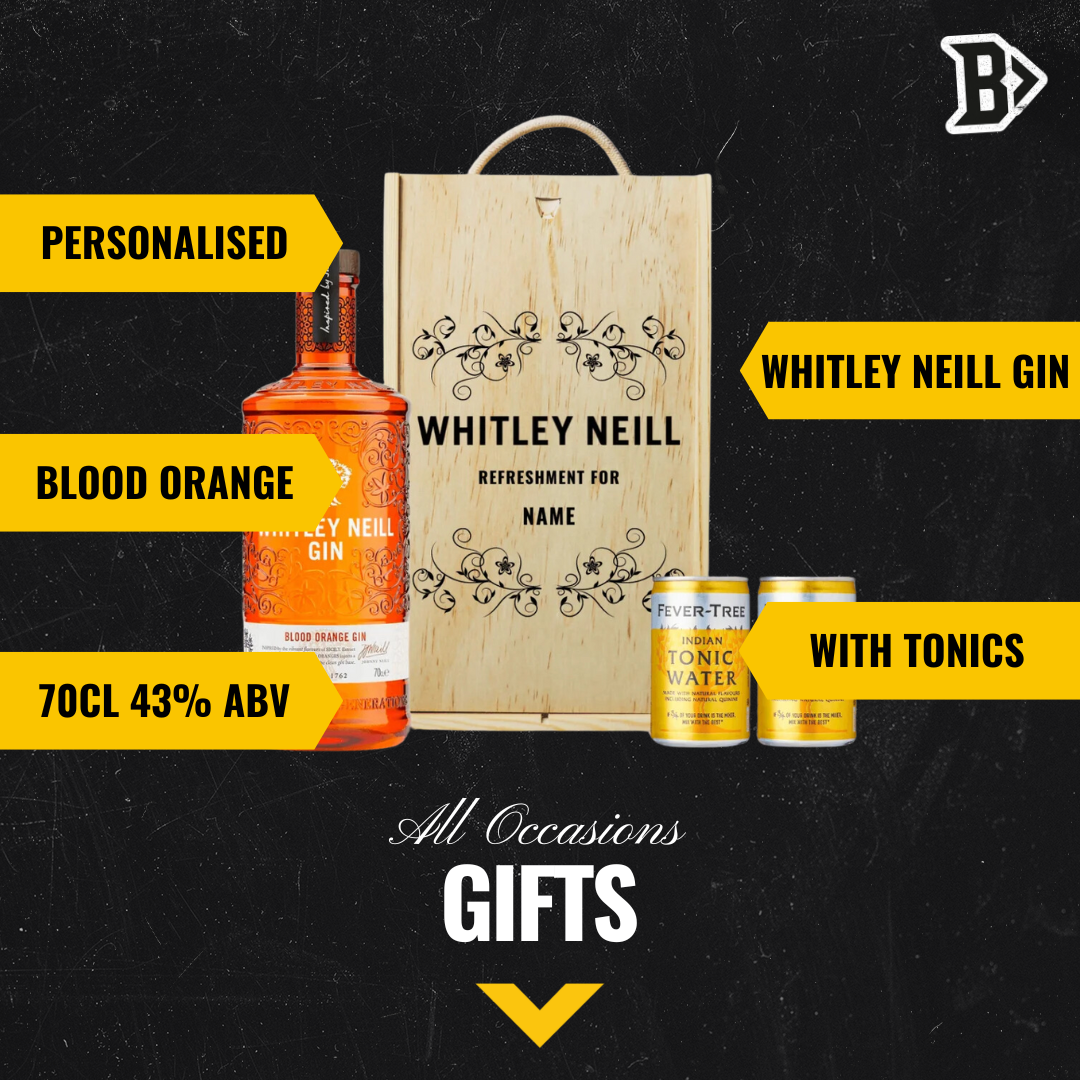 Personalised Whitley Neill Blood Orange Gin Gift Set with Fentimans Tonics - 70cl - BEERHUNTER