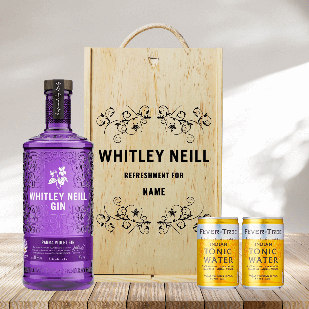 Personalised Whitley Neill Parma Violet Gin Gift Set with Fever-Tree Tonics - 70cl - BEERHUNTER