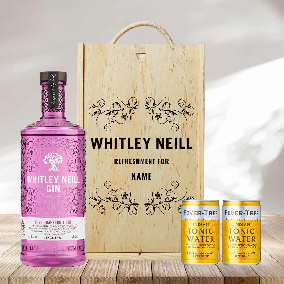 Personalised Whitley Neill Pink Grapefruit Gin Gift Set with Fever-Tree Tonics - 70cl - BEERHUNTER