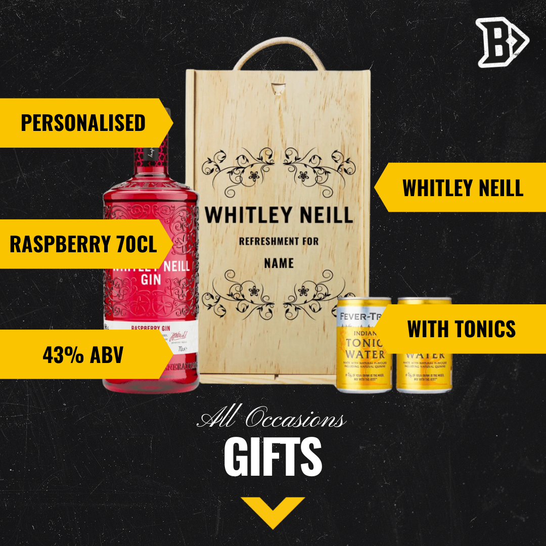 Personalised Whitley Neill Raspberry Gin Gift Set with Fentimans Tonics - 70cl - BEERHUNTER