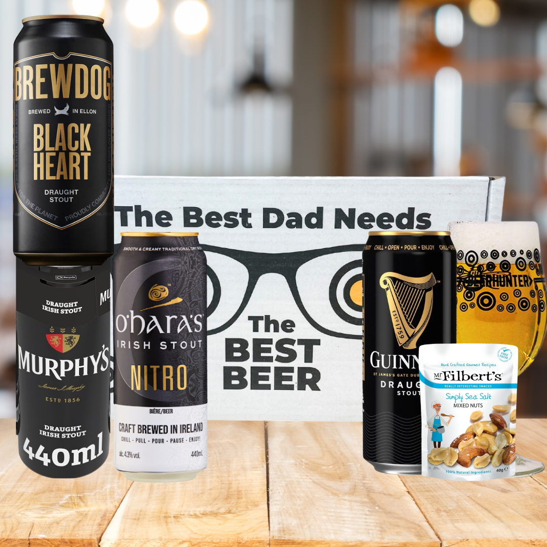 Stout Beer 'Best Dad' 4 Can Gift Pack with Glass