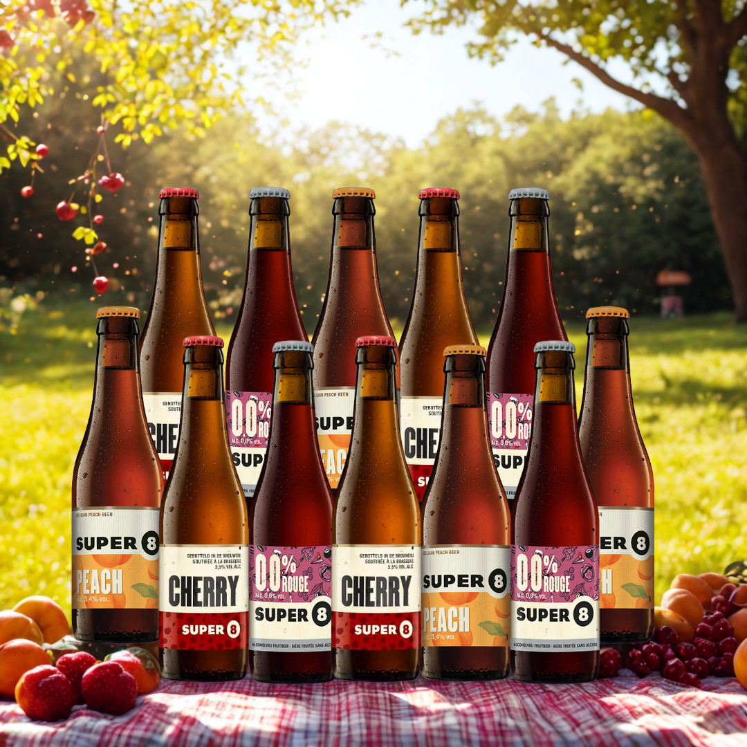 Haacht Super 8 Belgian Fruit Beer Mixed Case 330ml Bottles - (12 Pack)