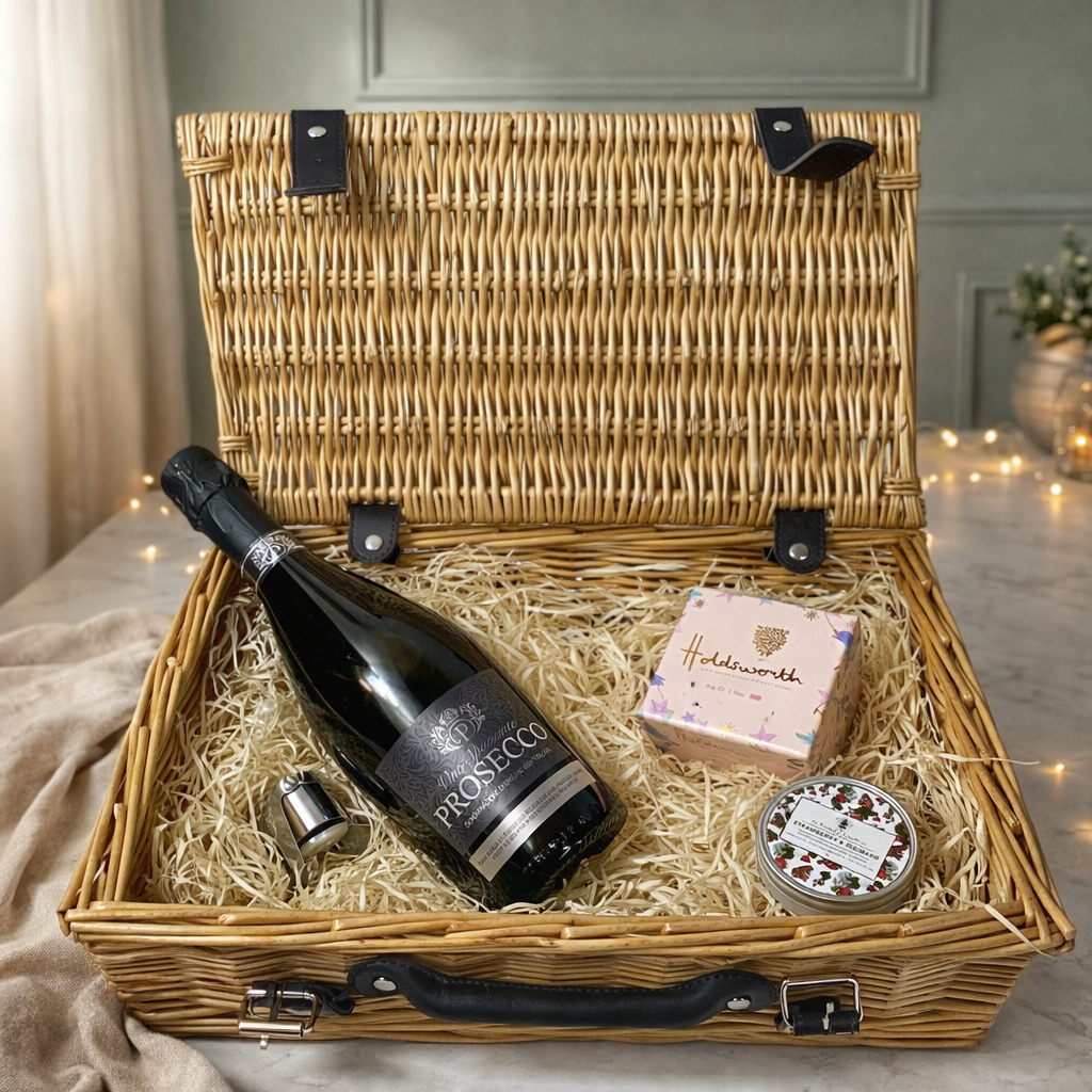 Vino Spumante Prosecco 14" Gift Hamper with Chocolates and Accessories - 75cl (11.5% ABV)