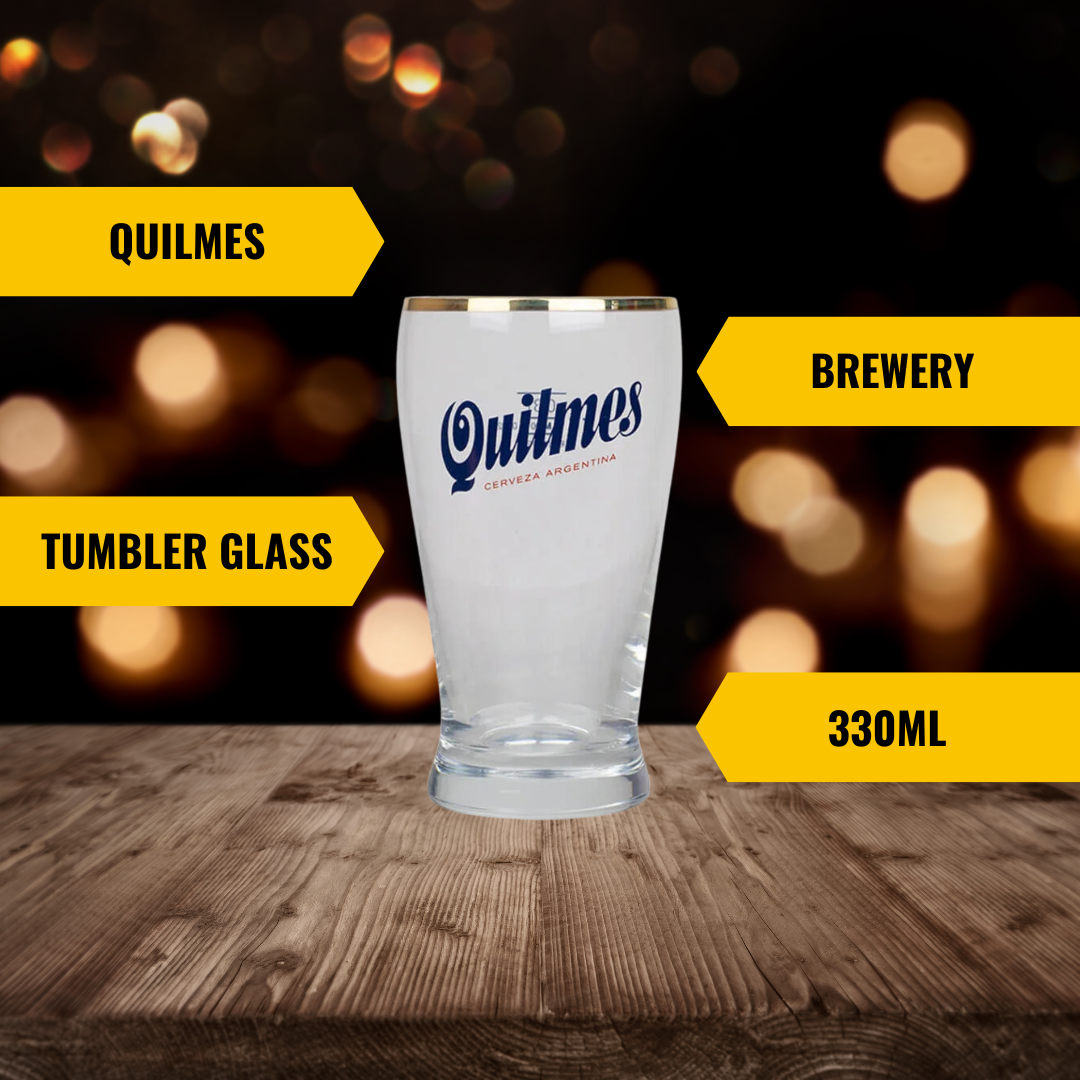 Quilmes Official Branded Tumbler Glass - BEERHUNTER