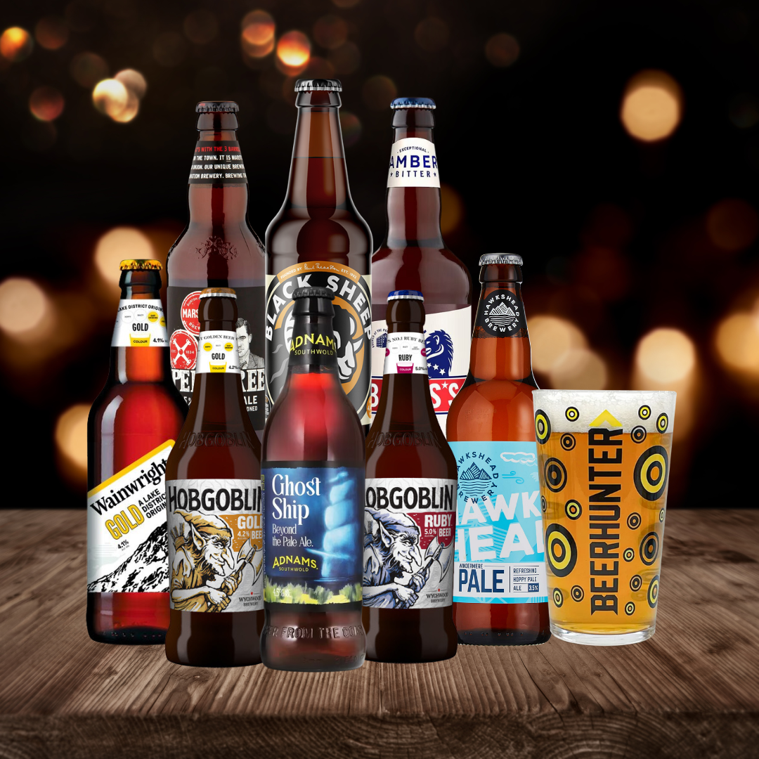 Best of British Ale Mixed Beer Selection with Glass (8 Pack)