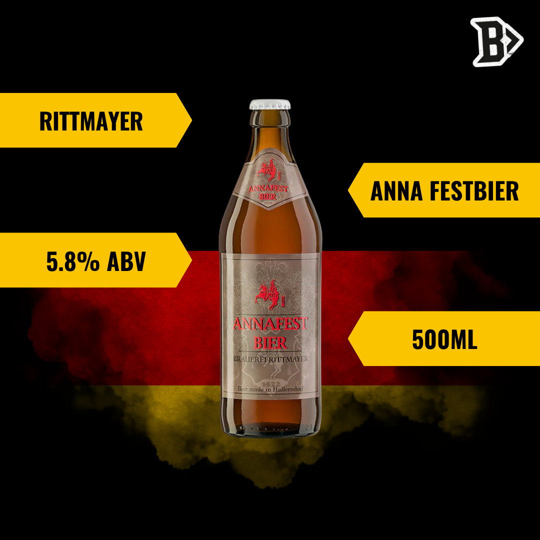 Rittmayer Annafest Festbier German 500ml Bottles - 5.8% ABV (8 Pack) - BBD: 28/02/2026