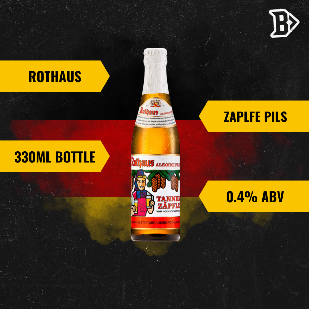 Rothaus 'Zaplfe Pils' German Alcohol-Free Pilsner Beer 330ml Bottles - 0.4% ABV (12 Pack) - BEERHUNTER