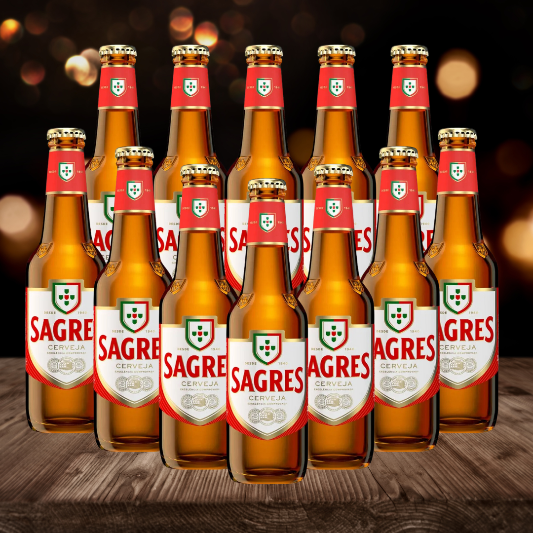 Sagres Cerveja Portuguese Lager 330ml Bottles - 5.1% ABV (12 Pack) - BEERHUNTER