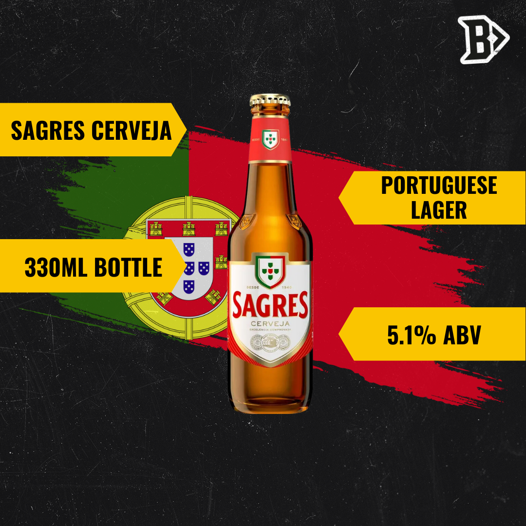 Buy Sagres Portuguese Lager 330ml Bottles Online UK – 5.1% ABV (12 Pack ...