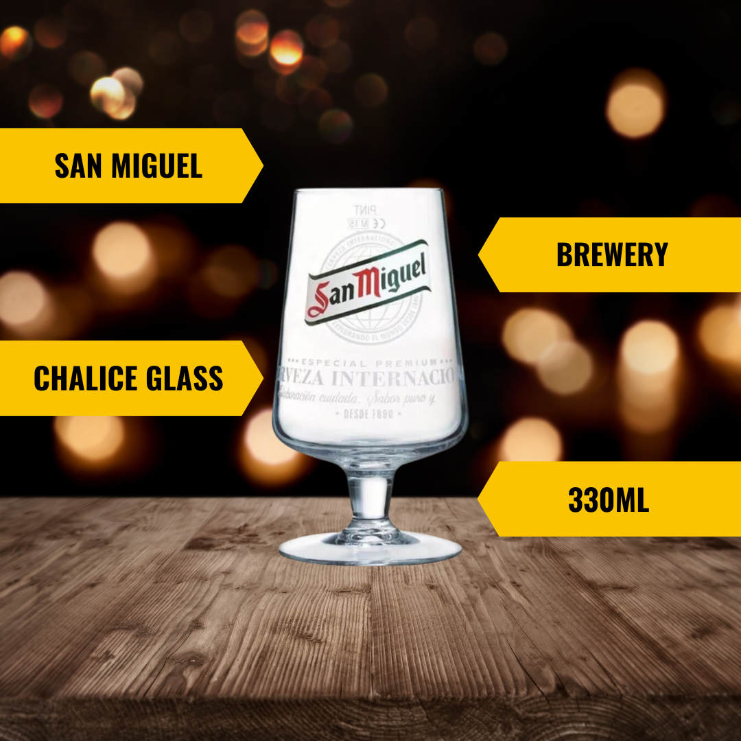 Lot De 4 Verres à Bière San Miguel 568 Ml - Verres à Pied Avec Socle Nucléé, Lavables Au Lave-vaisselle - 2
