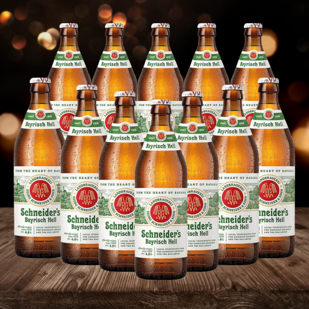 Schneider's Bayrisch Hells German Lager 500ml Bottles (12 Pack) - 4.9% ABV - BEERHUNTER