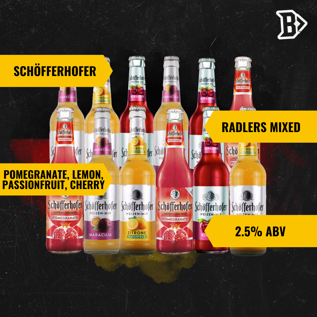 Schöfferhofer Mixed Radlers German Low Alcohol Beer 330ml Bottles - 2.5% ABV (12 Pack) - BEERHUNTER