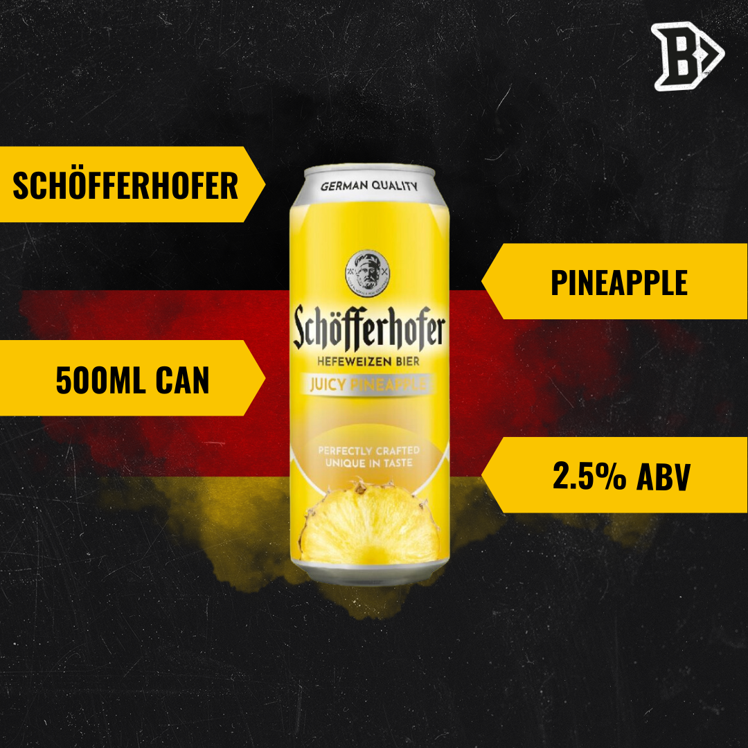 Schöfferhofer Pineapple German Low Alcohol Beer - 2.5% ABV (12 Pack) - BEERHUNTER