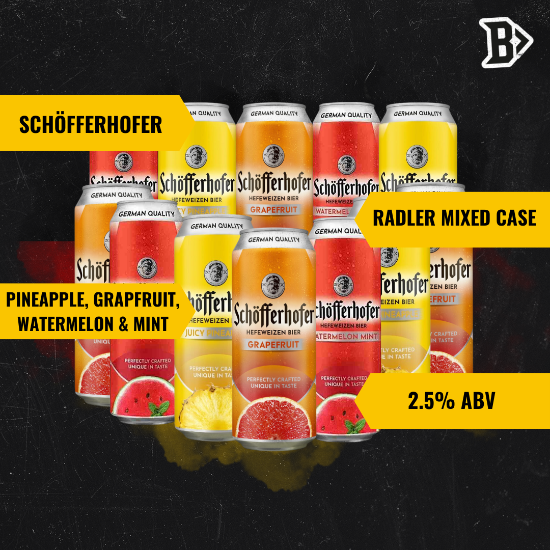 Schöfferhofer Pineapple, Grapefruit, Watermelon & Mint German Low Alcohol Beer Mixed Case – 2.5% ABV (12 Pack) - BEERHUNTER