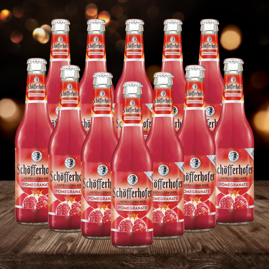 Schöfferhofer Pomegranate German Low Alcohol Beer 330ml Bottles - 2.5% ABV (12 Pack) - BEERHUNTER