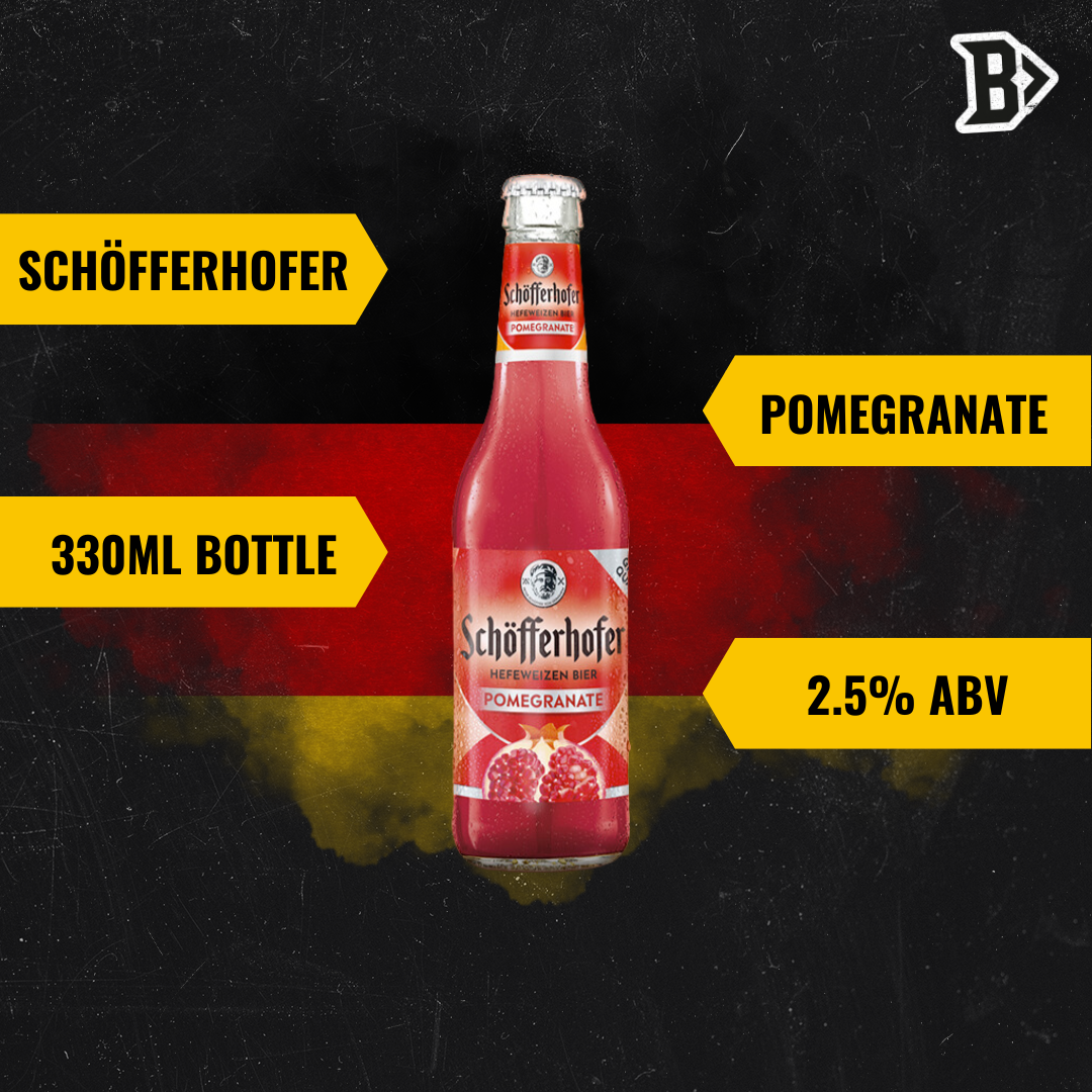 Schöfferhofer Pomegranate German Low Alcohol Beer 330ml Bottles - 2.5% ABV (12 Pack) - BEERHUNTER