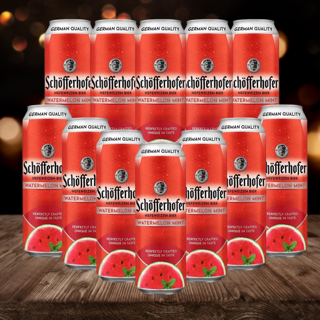 Schofferhofer Watermelon & Mint German Wheat Beer Radler 500ml Cans - 2.5% ABV (12 Multipack)