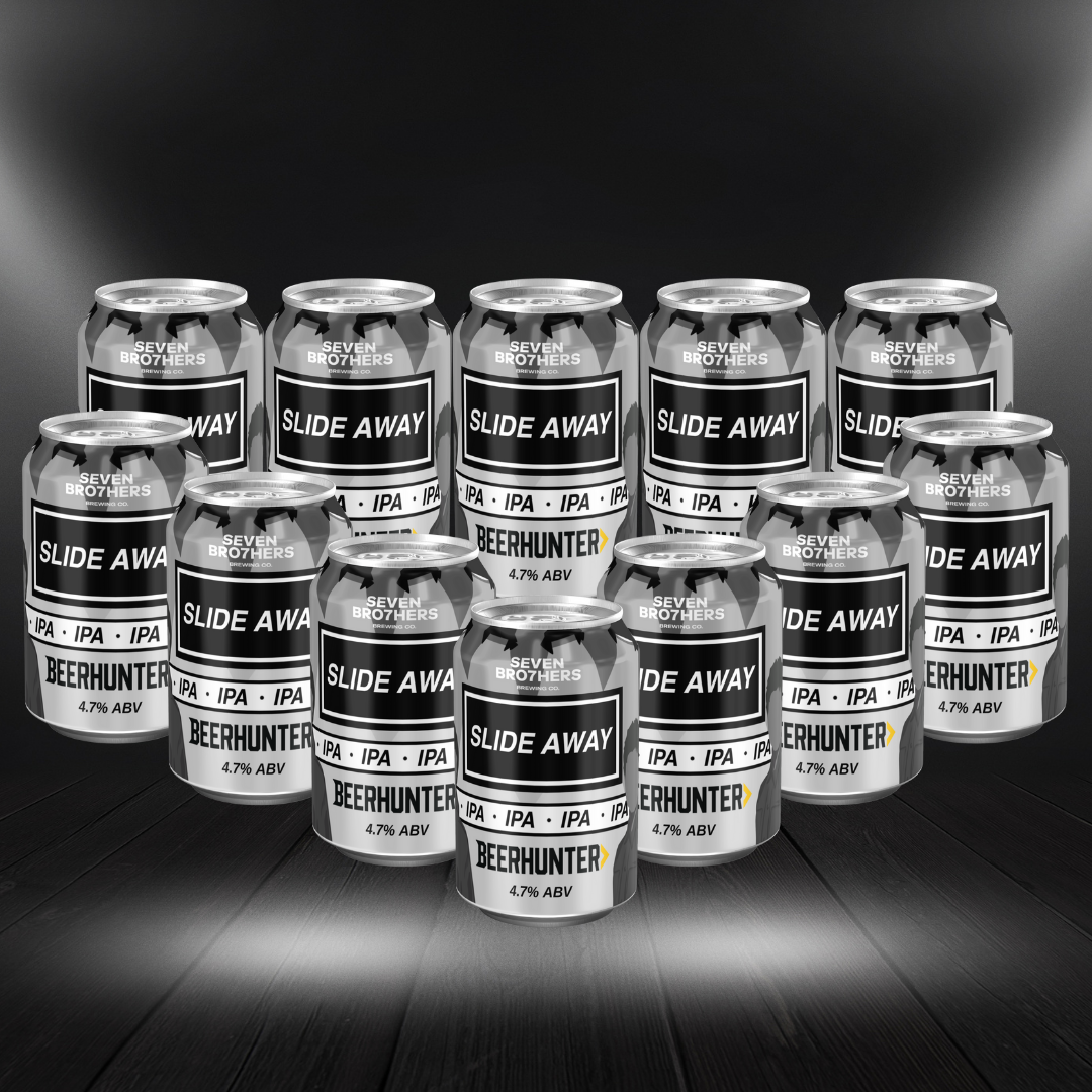 Seven Bro7hers x Beerhunter Slide Away IPA – Oasis Inspired Craft Beer 330ml Cans (4.7% ABV) - Multipack
