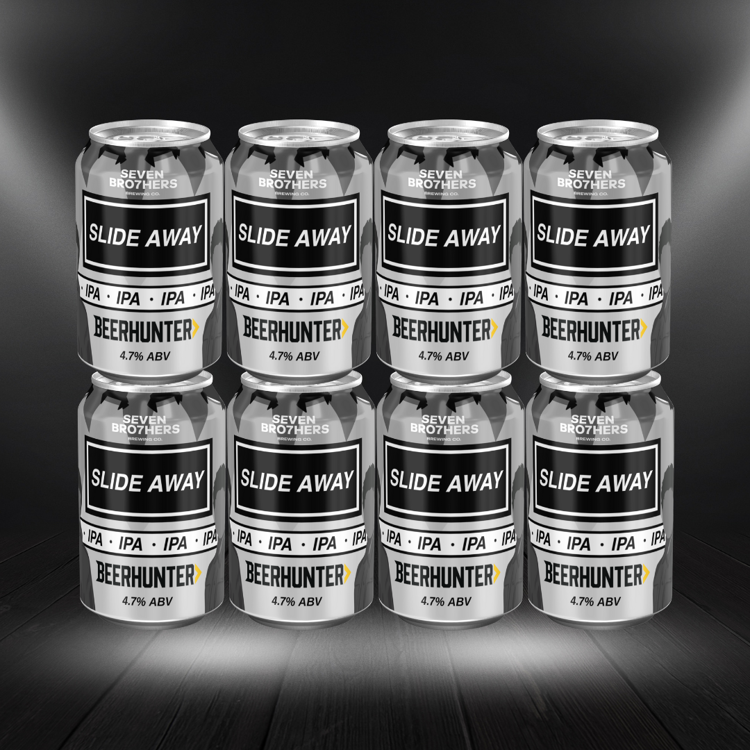 Seven Bro7hers x Beerhunter Slide Away IPA – Oasis Inspired Craft Beer 330ml Cans (4.7% ABV) BBD 11/09/2026 - Multipack