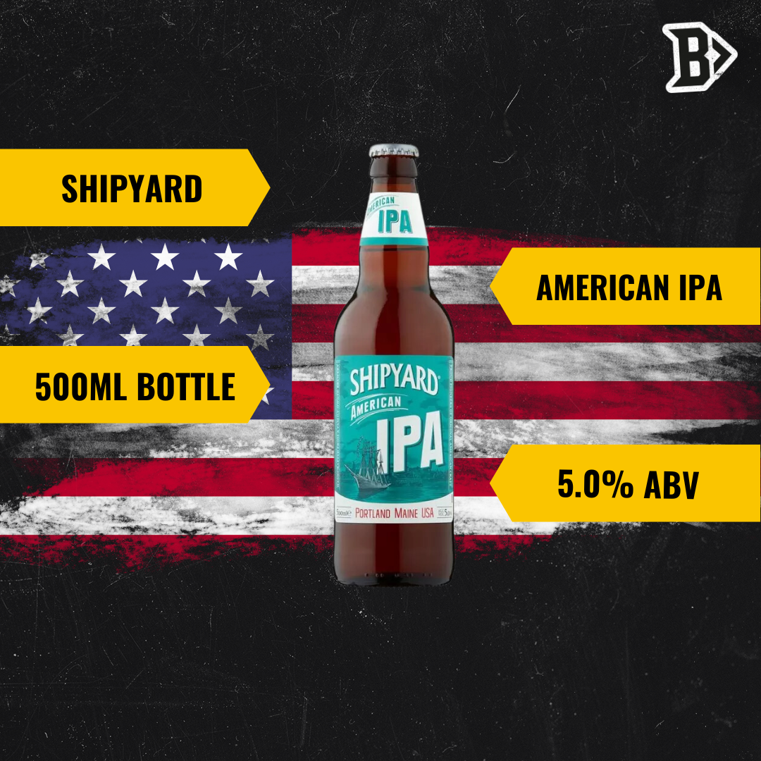 Shipyard America IPA 500ml Bottles - 5% ABV (12 Pack) - BEERHUNTER