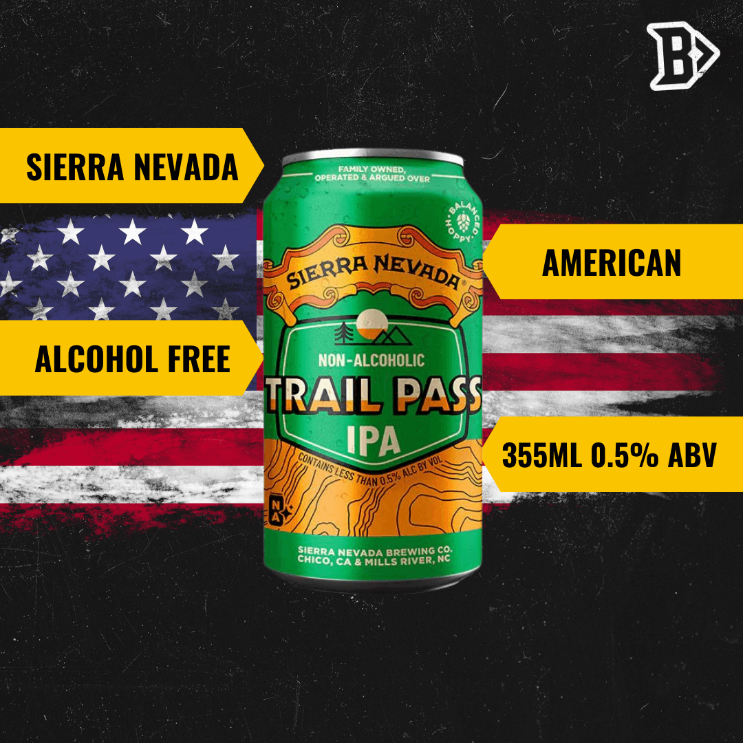 Sierra Nevada American Trail Pass Non-Alcoholic IPA 355ml Cans – 0.5% ABV (12 Pack) - BEERHUNTER