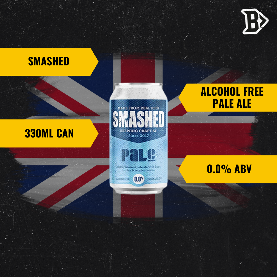 Smashed British Alcohol Free Pale Ale 330ml Cans 0.0% (12 Pack) - BEERHUNTER