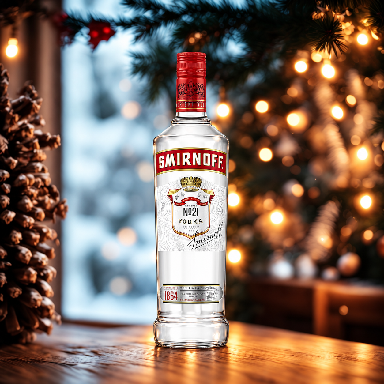 Merry Christmas Smirnoff Vodka Gift Set - (70cl)