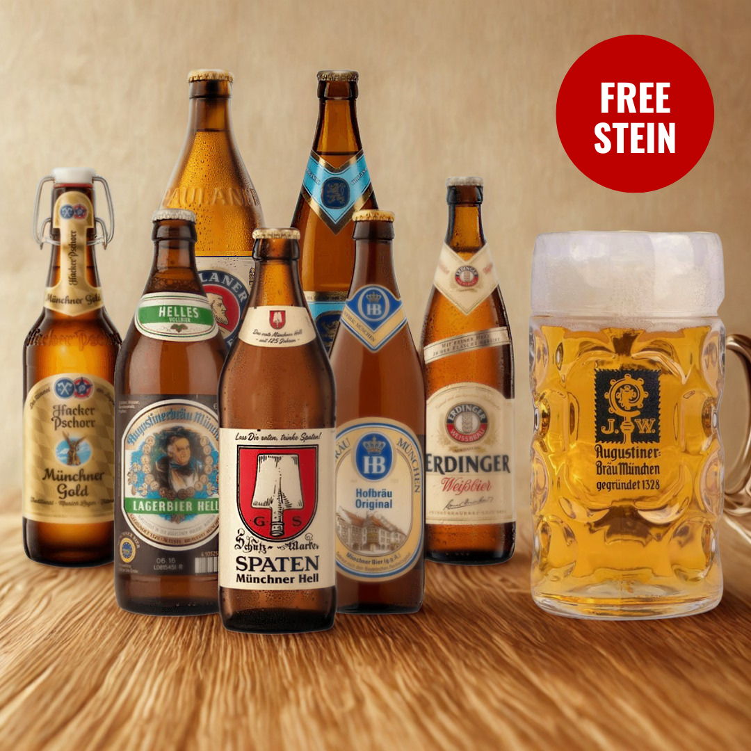 Springfest German Beer Limited Edition Mixed Selection 500ml Bottles WITH FREE AUGUSTINER STEIN (7 Pack)