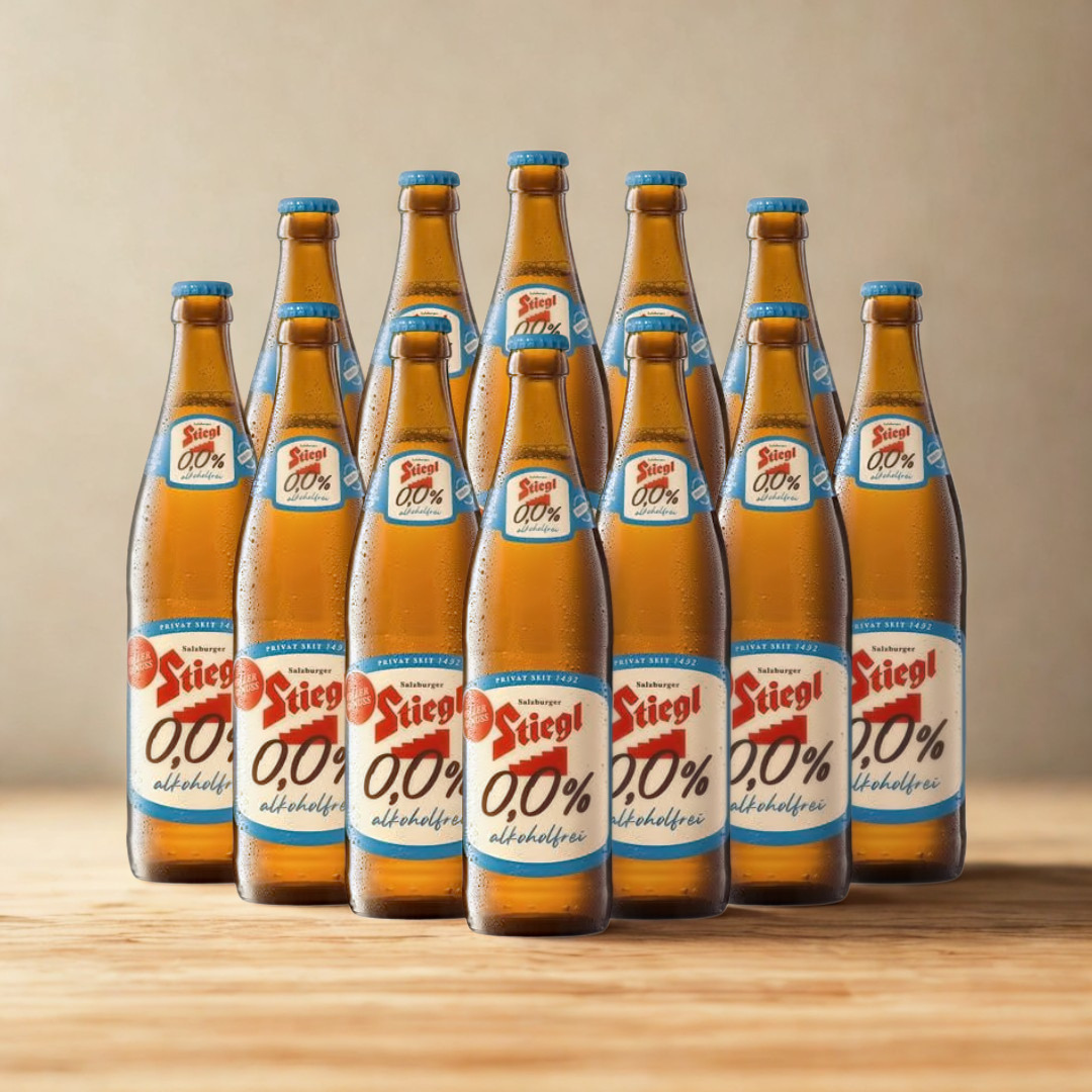 Stiegl Freibier Alcohol-Free Lager 500ml Bottles – 0.0% ABV (Multipack)