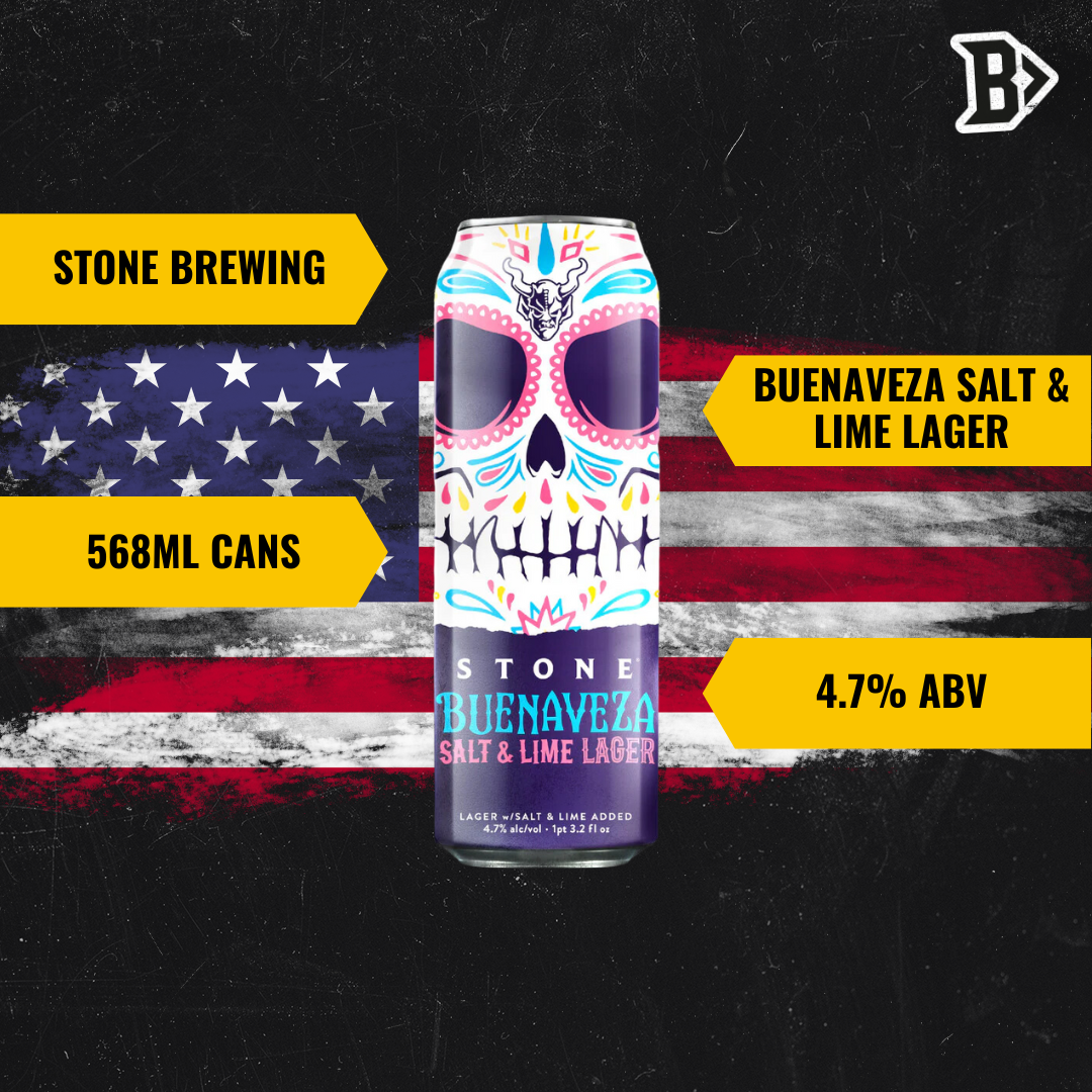 Stone Brewing American Buenaveza Salt &amp; Lime Lager 568ml Cans - 4.70% ABV (12 Pack) - BEERHUNTER