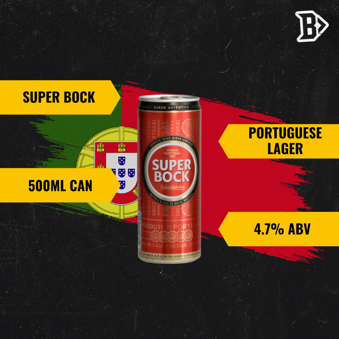 Super Bock Portuguese Lager 500ml Cans - 4.7% ABV (12 Pack) - BEERHUNTER