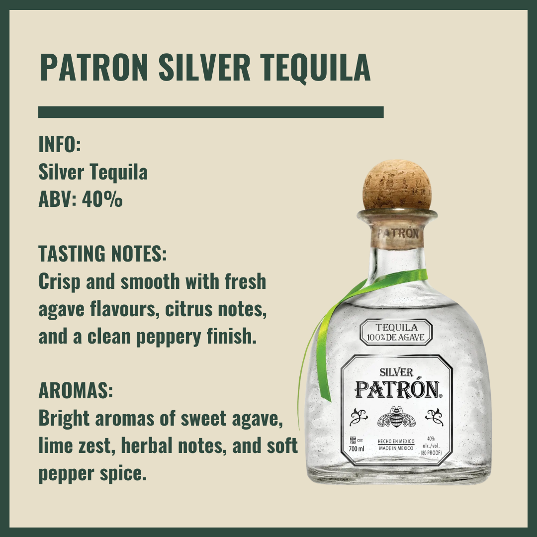 Personalised Patron Silver Tequila Gift Set with Shot Glasses - 70cl (40% ABV)