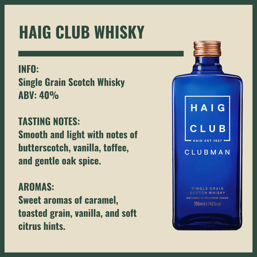 Personalised Haig Club Clubman Single Grain Scotch Whisky with Glass in Wooden Box  70cl (40% ABV)