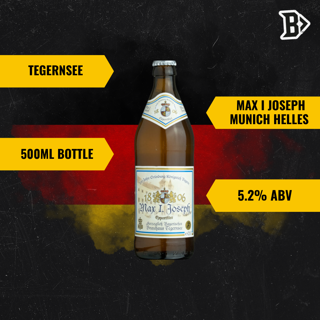 Tegernsee German Max I Joseph Munich Helles 500ml Bottles - 5.20% ABV (12 Pack) - BEERHUNTER