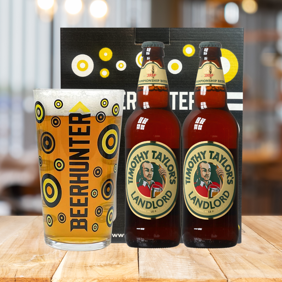 Timothy Taylor's Landlord Pale Ale Gift Set with Glass - 2 Pack (4.1% ABV) - BEERHUNTER