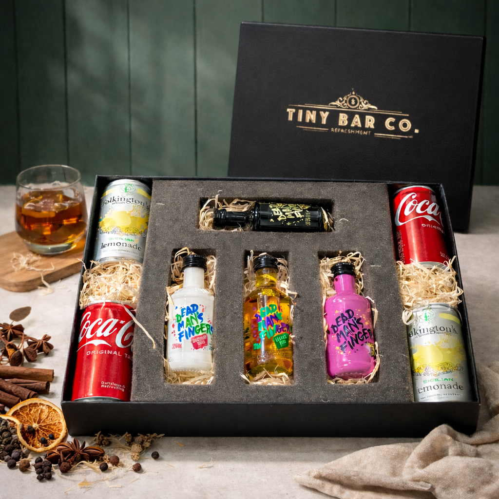 Premium Tiny Bar Dead Mans Rum Miniatures and Mixers Gift Box Set (4 x 5cl)