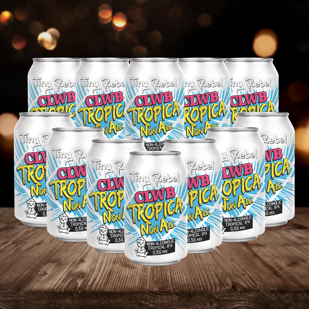 Tiny Rebel 'Clwb Tropica NA' British Alcohol-Free Beer 330ml Cans - 0.5% ABV (12 Pack) - BEERHUNTER