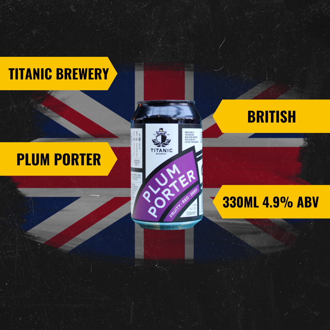 Titanic Brewery British Plum Porter 330ml Cans - 4.9% ABV (12 Pack)