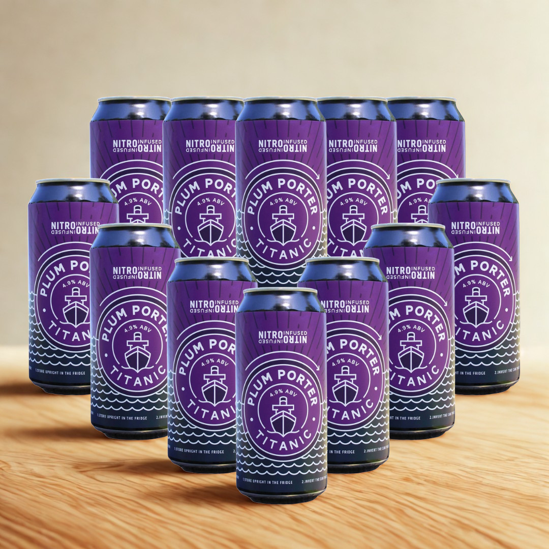 Titanic Brewery British Plum Porter 440ml Cans Nitro Infused - 4.9% ABV (12 Pack)