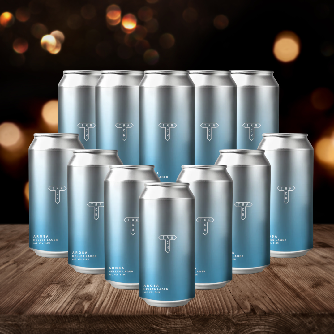 Track Brewing Arosa Hells British Gluten Free Lager 440ml Cans - 5.2% ABV (12 Pack)