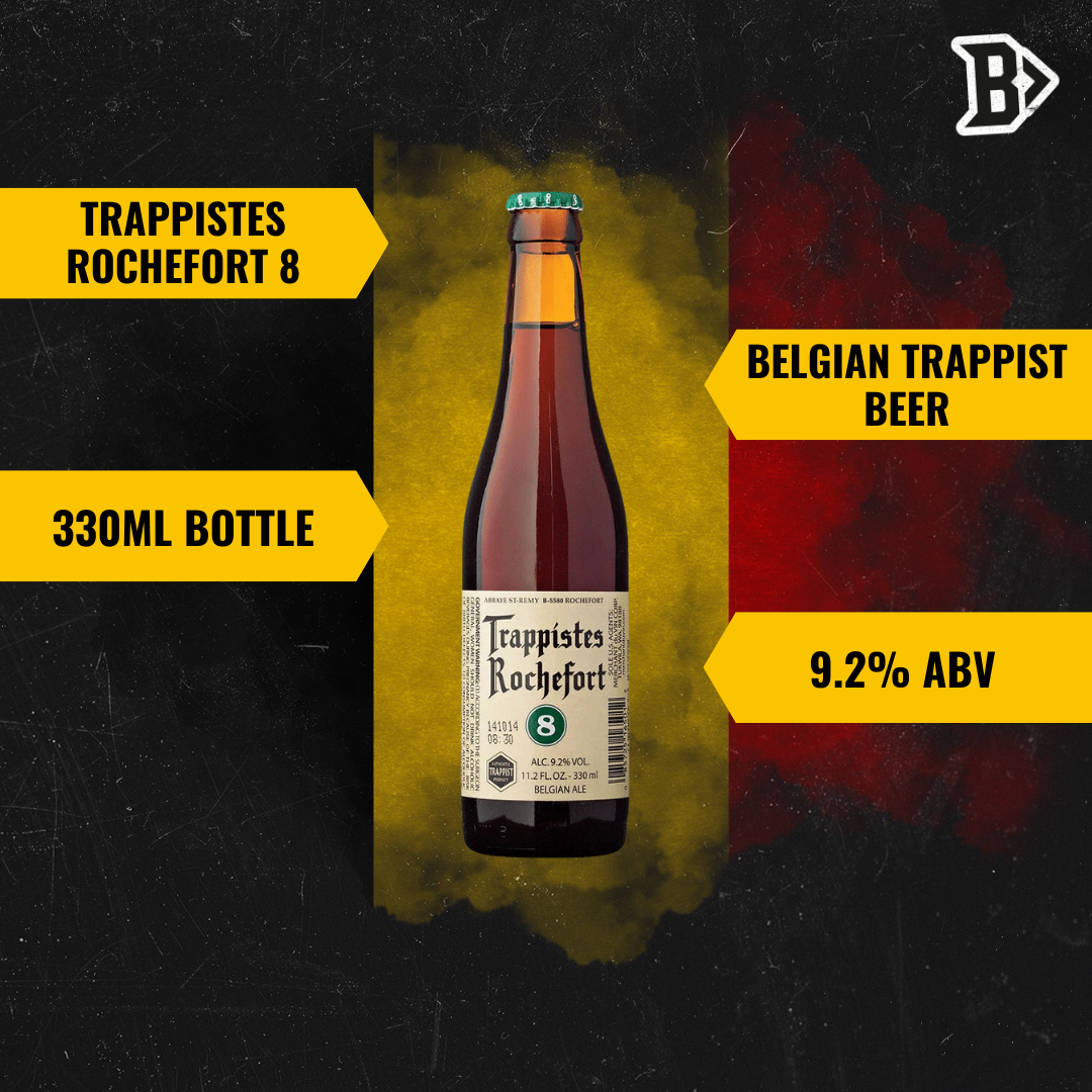 Trappistes Rochefort 8 Belgian Trappist Beer 330ml Bottles - 9.2% ABV (12 Pack) - BEERHUNTER