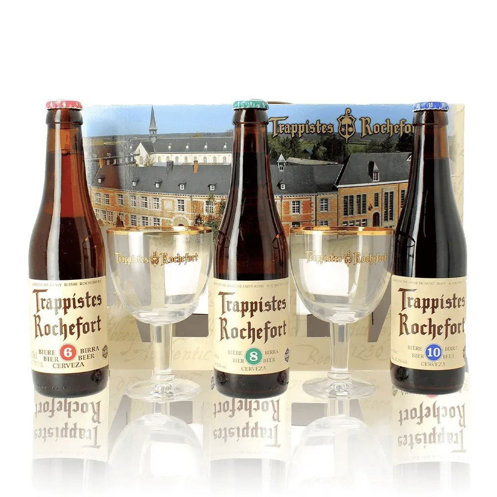 Trappistes Rochefort Belgium Beer Gift Set with Chalice - BEERHUNTER